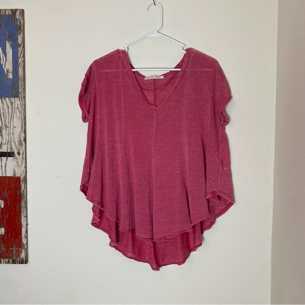 Free People XS loose fit red top